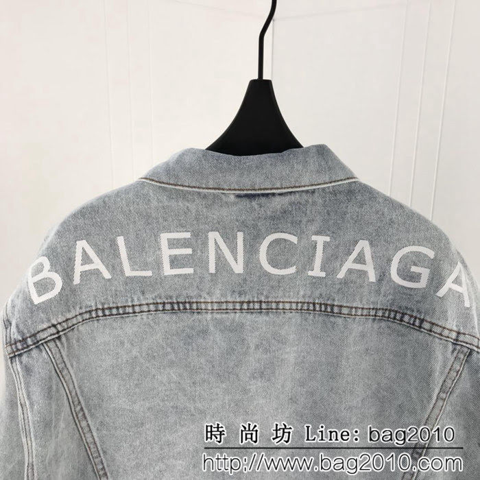 BALENCIAGA巴黎世家 新款 背後字母logo牛仔外套 明星同款 情侶款 ydi1062